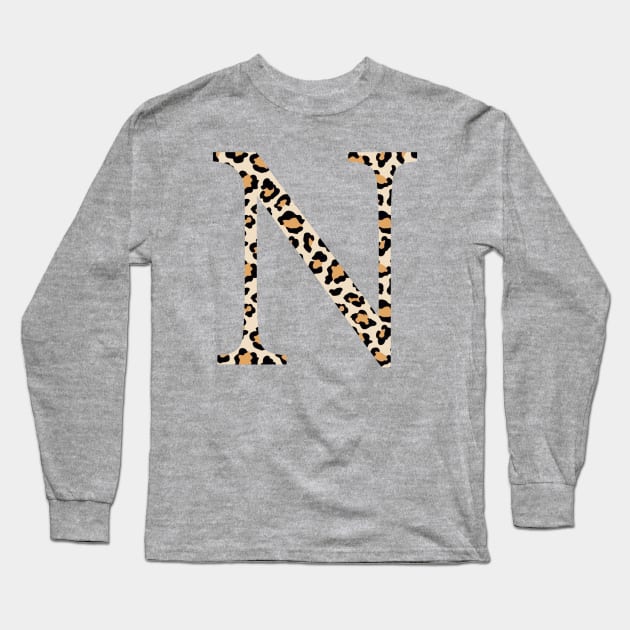 Nu N Cheetah Greek Letter Long Sleeve T-Shirt by AdventureFinder